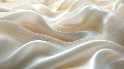 A close-up of soft, flowing fabric with delicate textures and tones.