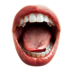 3 d render of a female mouth with teeth isolated on a white background