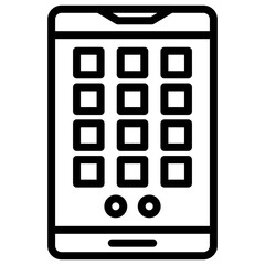 Mobile Application Vector Line Icon