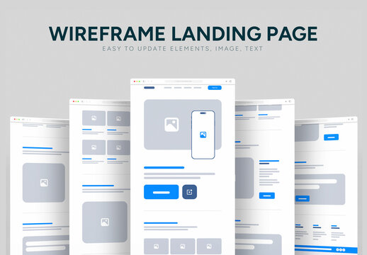 Website Landing Page Wireframe Design Template