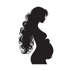 Pregnant woman silhouette vector illustration
