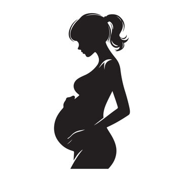 recommend clip art: Pregnant woman silhouette vector illustration
                    