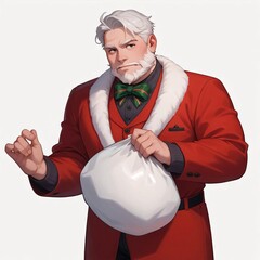 Santa Claus in a snowy winter setting.