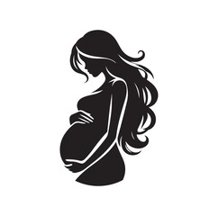 Pregnant woman silhouette vector illustration
