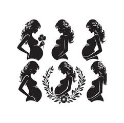 Pregnant woman silhouette vector illustration
