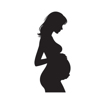 recommend clip art: Pregnant woman silhouette vector illustration
                    