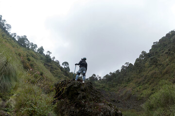 Hiking at Volcano El Ajusco in Mexico City on a Cloudy Day