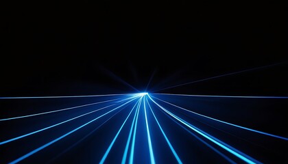 Neon lines curving move on black background. Animation. Beautiful futuristic neon lines move in black space creating 3D effect of immersion in stream 1