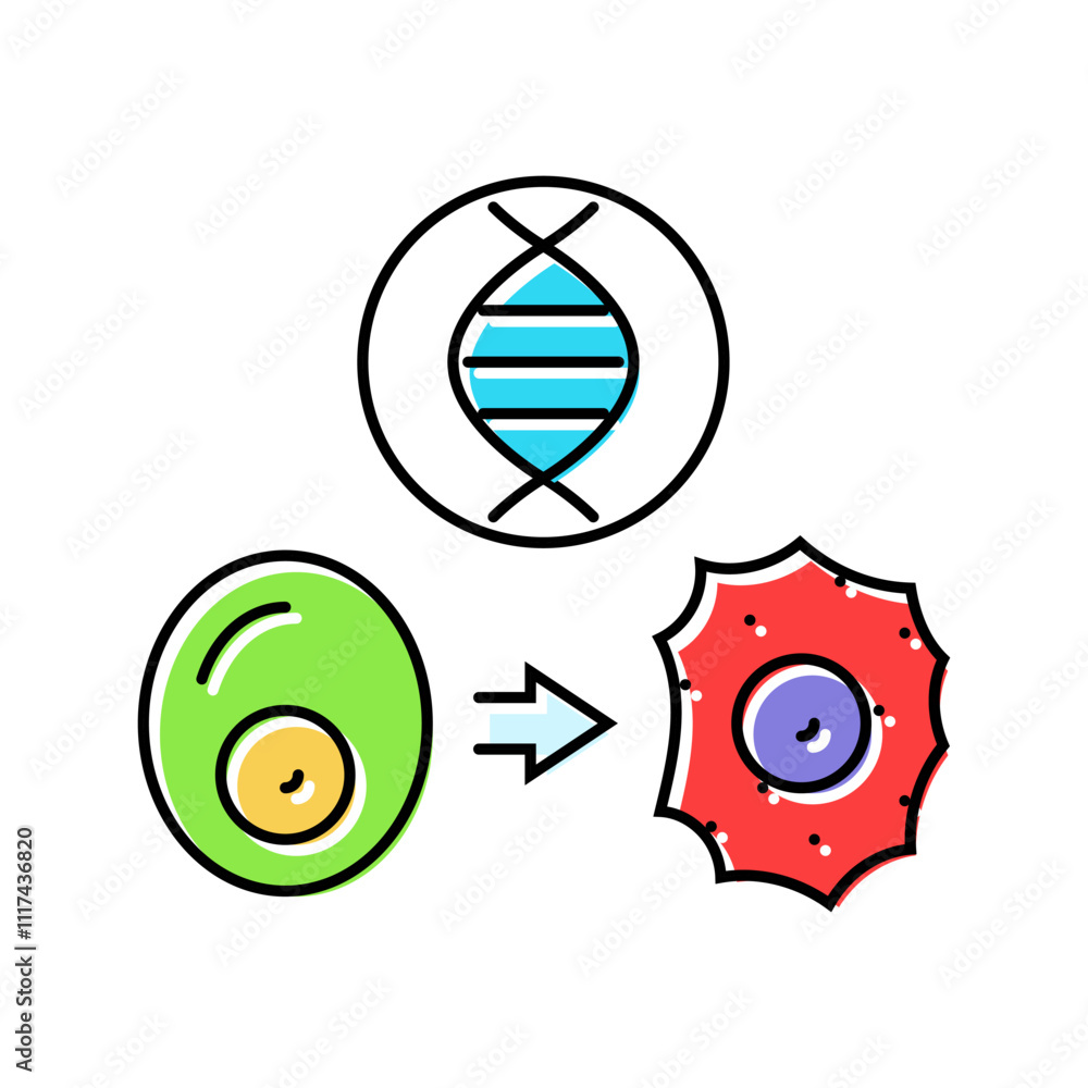 Poster rna interference cryptogenetics color icon vector. rna interference cryptogenetics sign. isolated sy