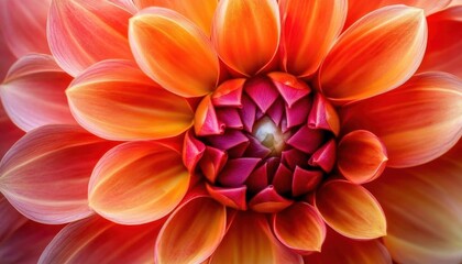 Fototapeta premium A vibrant close-up of a blooming dahlia flower with rich colors.