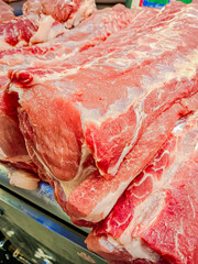 Raw pork, fresh market pork at bangkok.