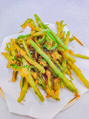 Crispy fried morning glory.