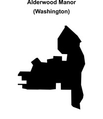 Alderwood Manor (Washington) blank outline map