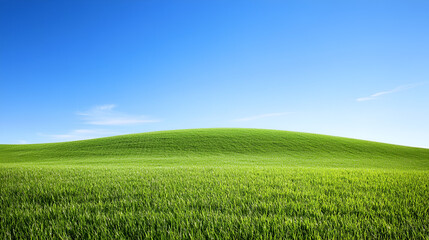 Fototapeta premium Rolling Green Hills Under a Clear Blue Sky