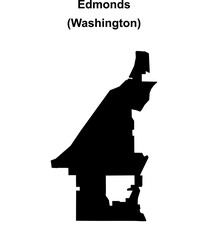 Edmonds (Washington) blank outline map