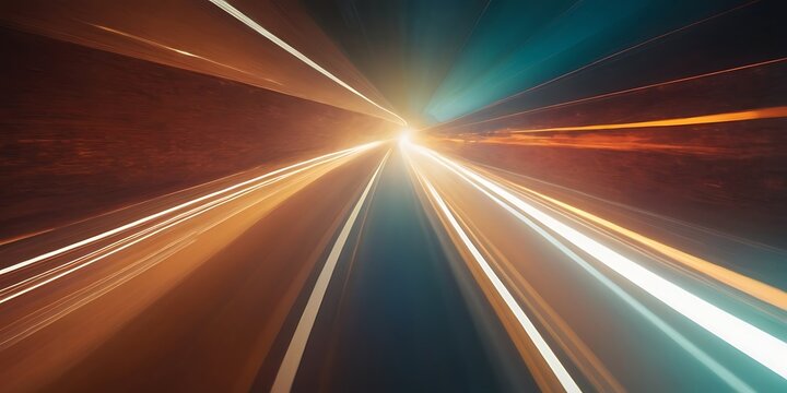 neon light speed background Speeding motion blurred in tunnel. powerful of abtract light trails. 3d rendering.