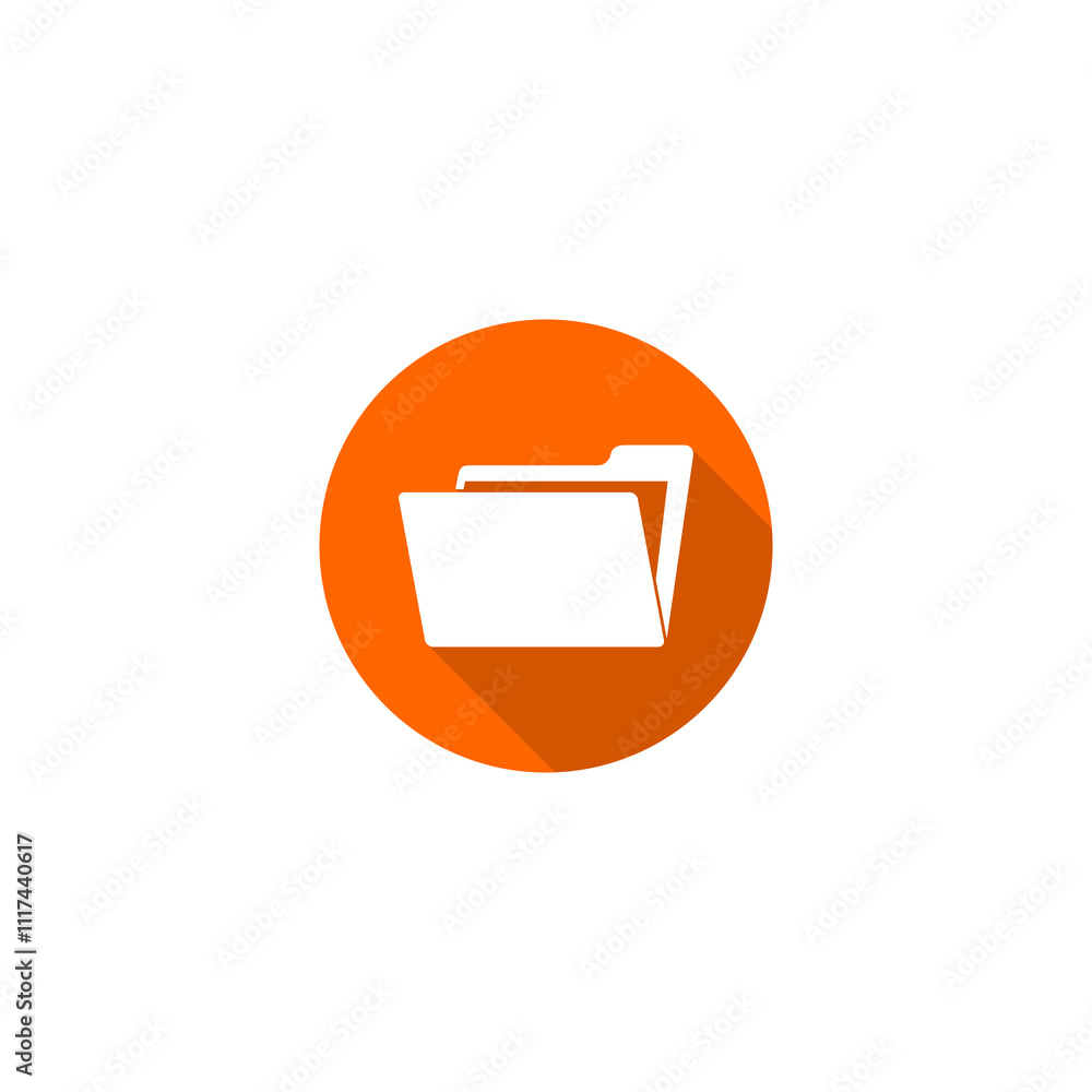 Poster folder with long shadow icon isolated on transparent background