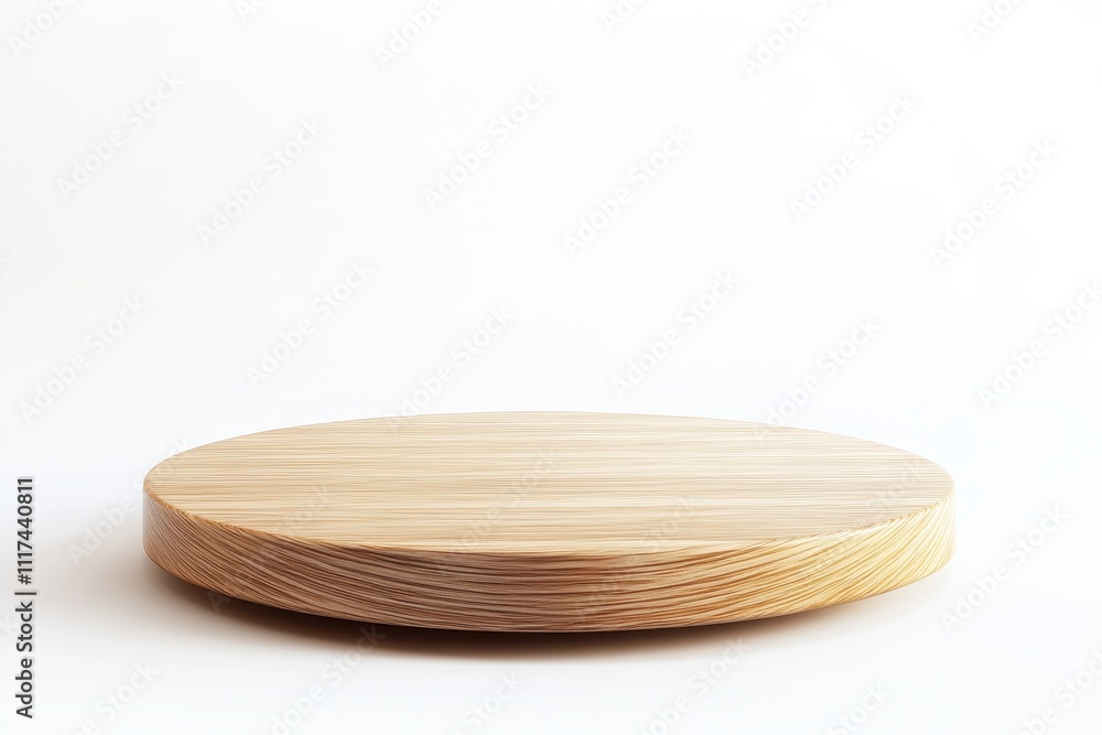 Poster a simple wooden display platform with a smooth surface, ideal for showcasing items.