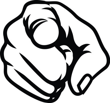 recommend clip art: A hand pointing finger at you cartoon illustration