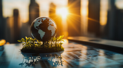 Abstract business Financial charts show a significant increase in profits in the stock market.This is driven by higher interest rates and continued growth. In the innovation world network of financial