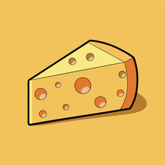 cheese slice cheese eating cheese lover vector illustration graphic design artwork