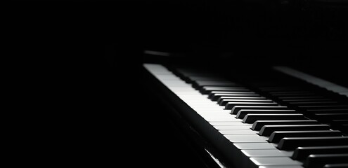 Naklejka premium piano keys close up 