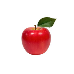 Fresh red apple with green leaf, symbolizing health and vitality isolated on transparent background