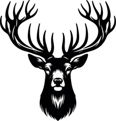 Deer Silhouette - Black Vector Cricut Design for T-Shirt Printing