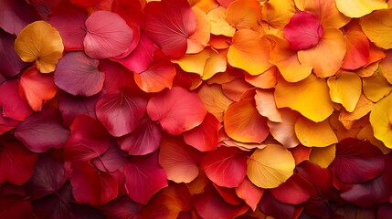 Vibrant autumn leaves nature close-up colorful palette serenity