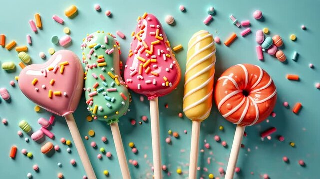 Sweet candies on a stick