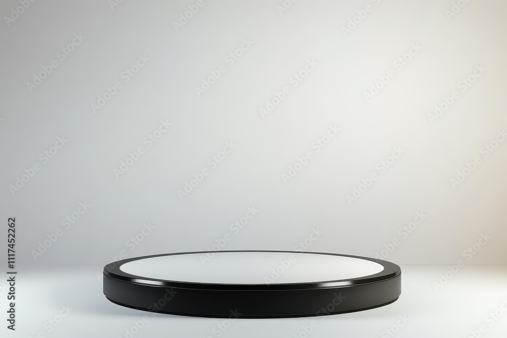 Poster a minimalist display platform with a smooth surface, ideal for showcasing products or art.
