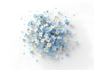 Blue and White Flower Bouquet - Fresh and Minimalist Floral Decoration