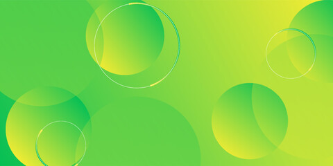 Abstract colorful green and yellow gradient illustration background with 3d look and simple circle shadow pattern. cool design. Eps10