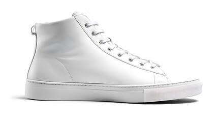 White Leather High-Top Sneakers