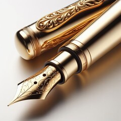 Naklejka premium 49 Fountain Pen A luxurious fountain pen with a shiny gold nib r