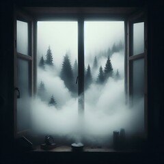 85 Fog creeping up the window from the outside – Thick fog rol