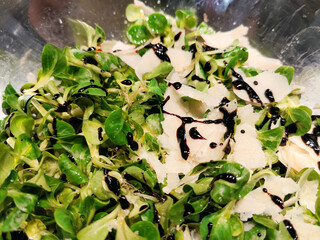 valerian salad, parmesan and balsamic vinegar