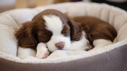 Adorable Cavalier King Charles Spaniel Puppy Sleeping