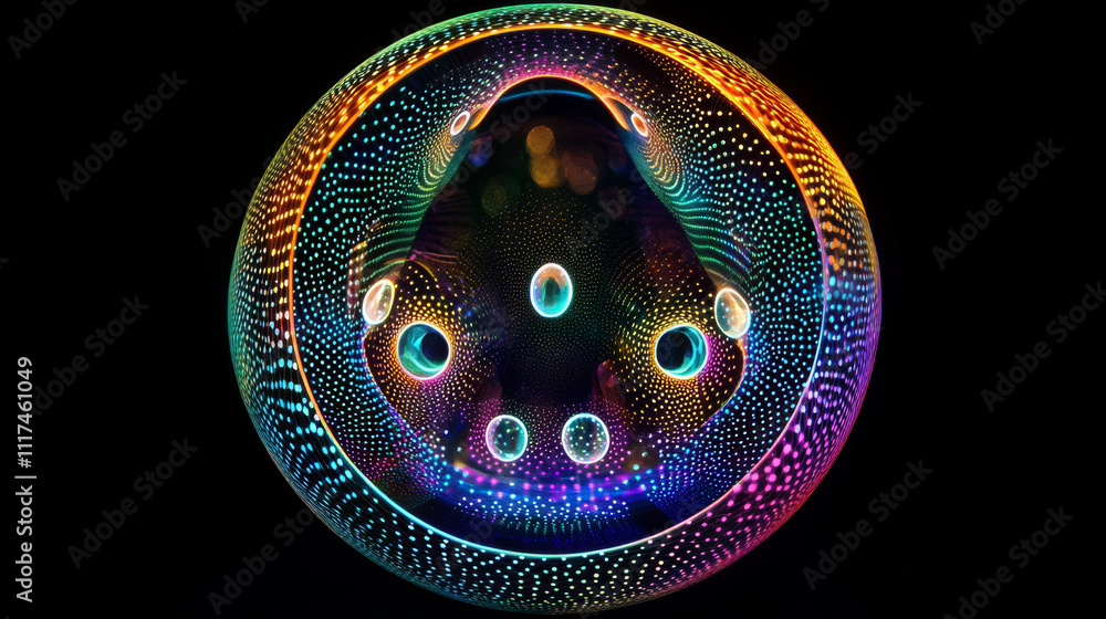 Poster futuristic planet earth hologram with dynamic hud circles. digital map of glowing dots. sci-fi and h