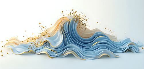 a 3d rendering of a abstract wave shape on a white background