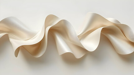 Creamy Beige Abstract 3D Wave Illustration