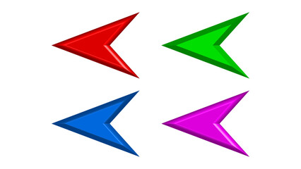 Fototapeta premium Left 3d multicolor editable vector arrow icon. Direction arrow. glowing arrow icon.