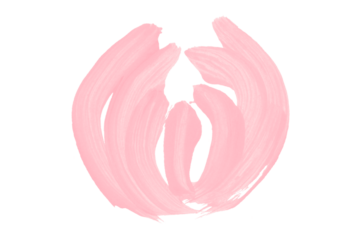 Pink brush stroke isolated on transparent background.