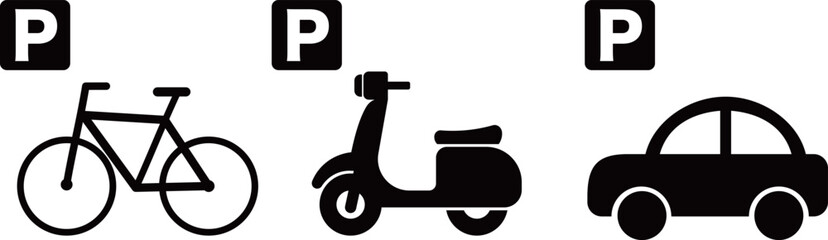 駐車場　アイコン　セット