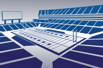 American Football Field Arena Stadium Luxury Blue Gradient Silhouette Vector © Hanum Creative