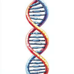 DNA double helix in vibrant colors, showcasing genetic structure and complexity
