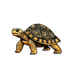 Obraz premium Stylized tortoise with intricate geometric patterns and vibrant colors