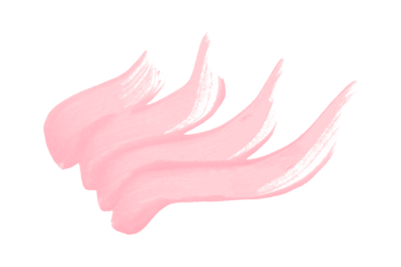 Pink brush stroke isolated on transparent background.