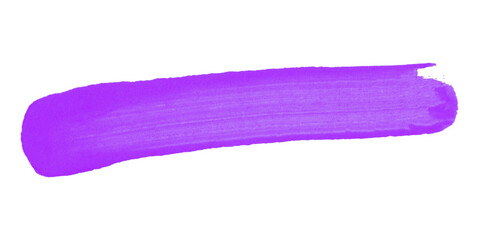 Isolated purple brush stroke on transparent background.