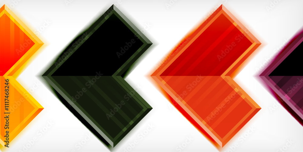 Aufkleber Arrow symbols created with 3d effects and line texture geometric abstract background